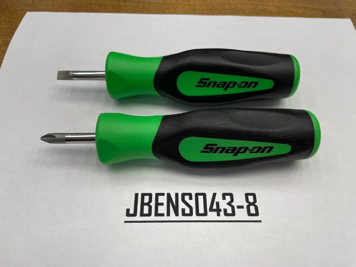 Snap-on Tools NEW GREEN 2pc Soft Grip Instinct Handle Stubby