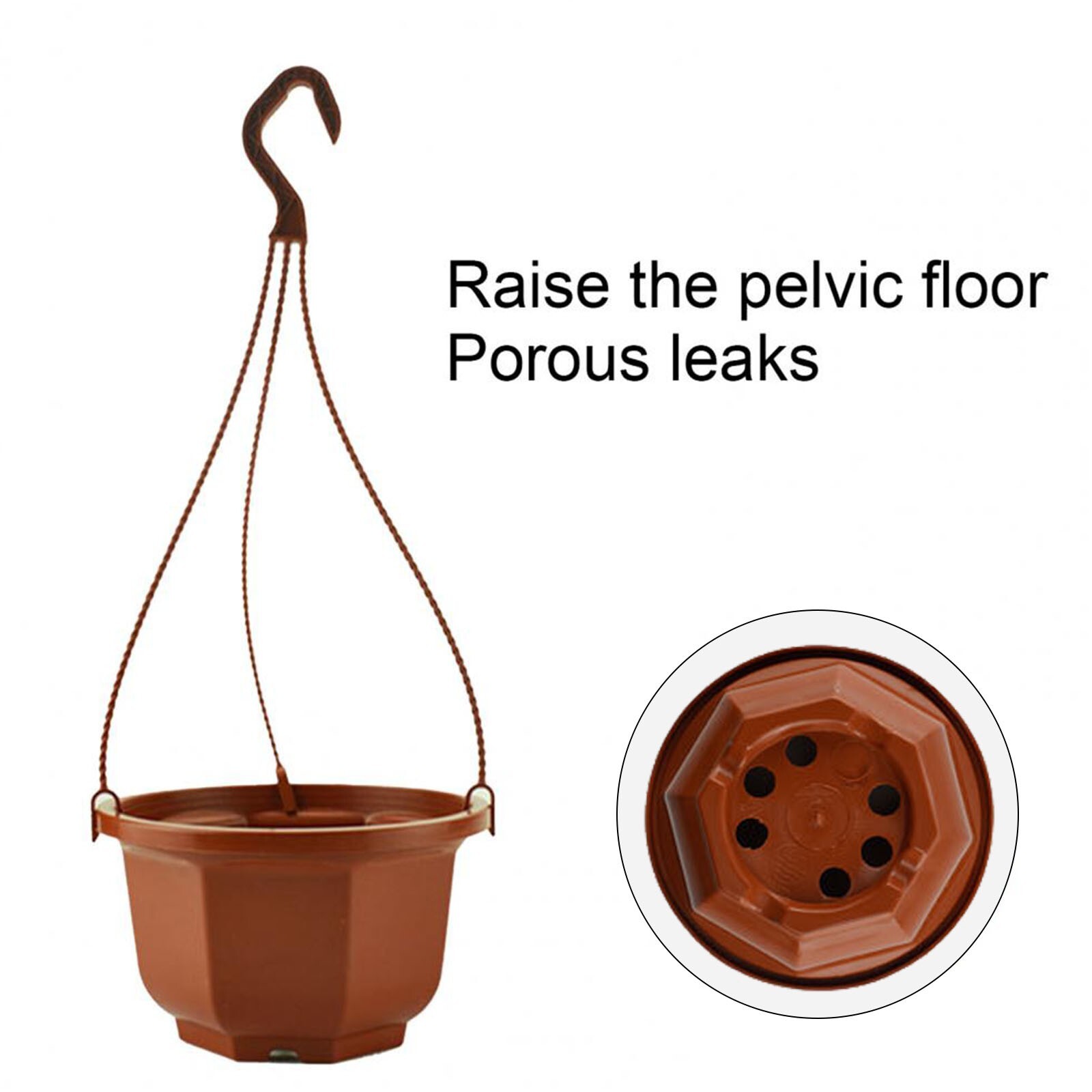 Breathable Plastic Hanging Plant Basket 14PCS Flower Pot Set with Hooks