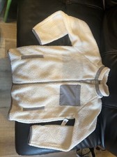 Old Navy NWT Boy's XL 14/16 fleece Sherpa Jacket with Gray Trim mock neck zip up