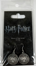 Official Genuine Harry Potter Silver Plated Ministry of Magic Symbol Earrings