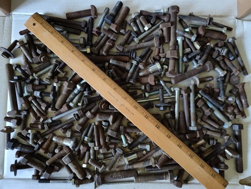 Vintage Steel Bolt Hex & Square Head Lot Misc. Sizes Over 13 pounds - Picture 7 of 9