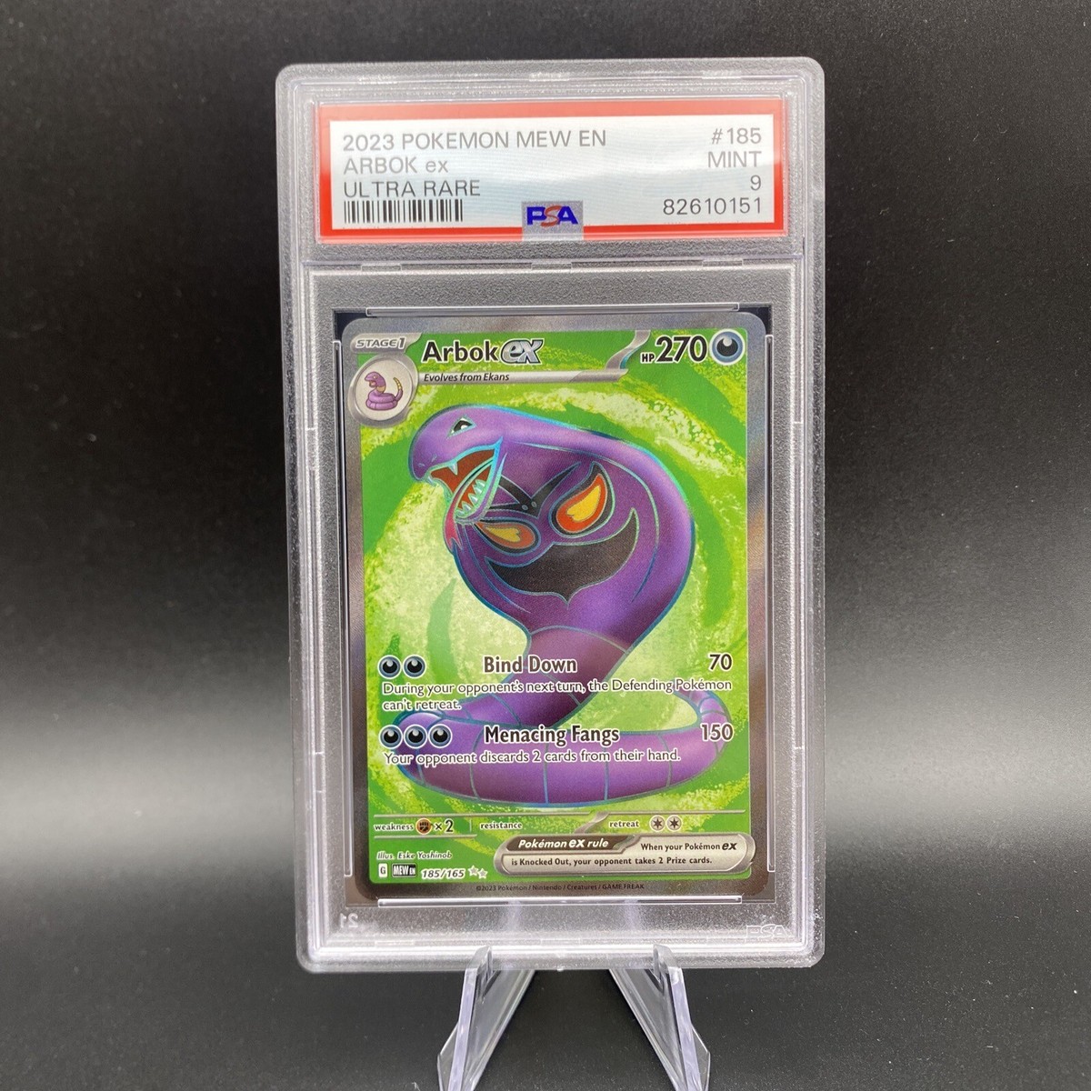 PSA 9 Arbok ex 185/165 Holo Full Art Ultra Rare - Pokémon PSA 9 Arbok ex 185/165 Holo Full Art Ultra Rare - Pokémon