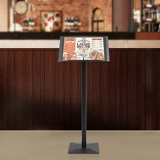 Menu Stand with Binder, Floor Standing Menu Stand, Freestanding Menu Stand