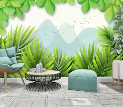 3D Leaf Grass A80 Wallpaper Wall Mural Removable Self-adhesive Sticker Zoe