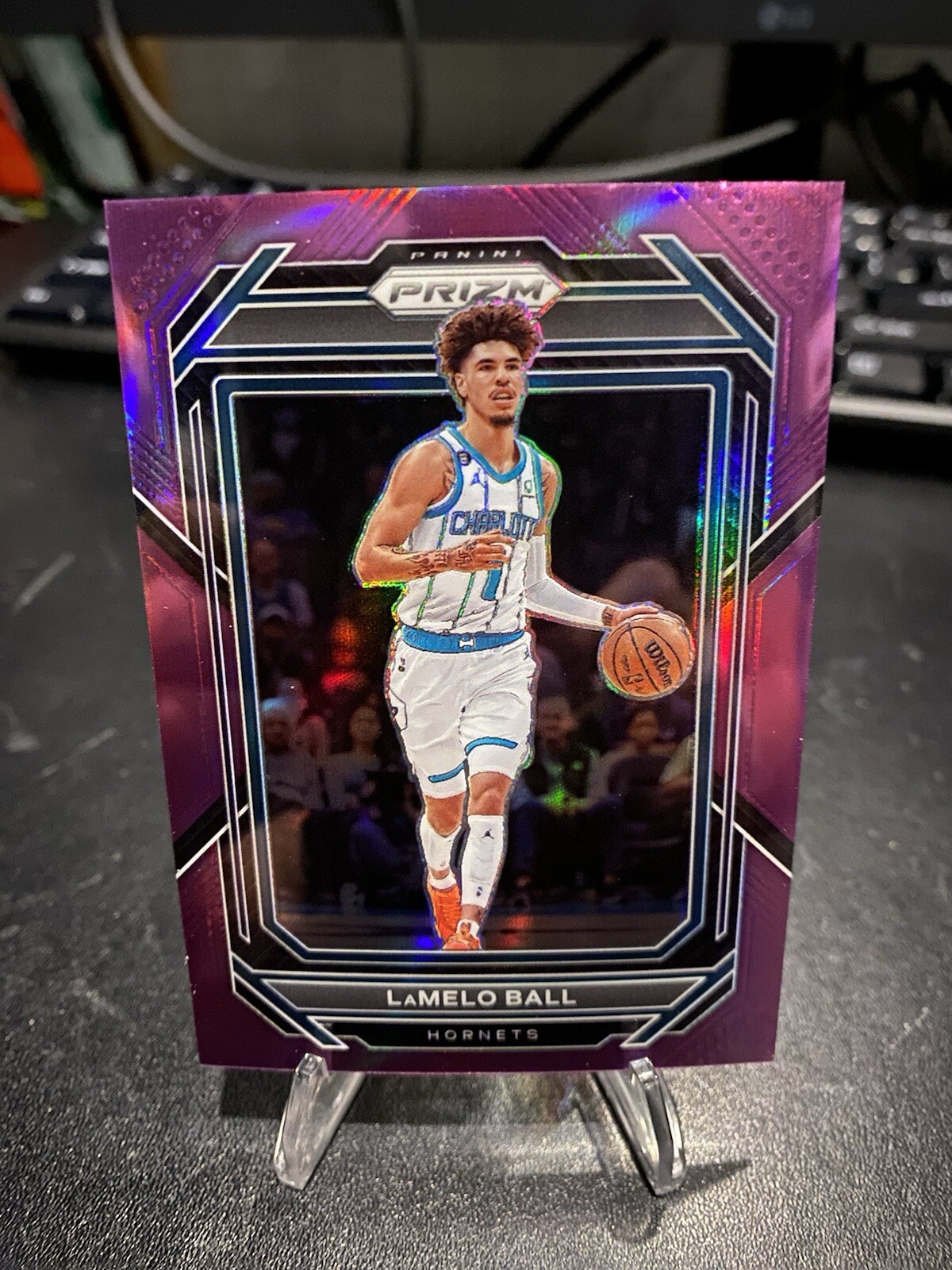 2022-23 Panini Prizm #150 LaMelo Ball /99 Purple Prizm Charlotte Hornets