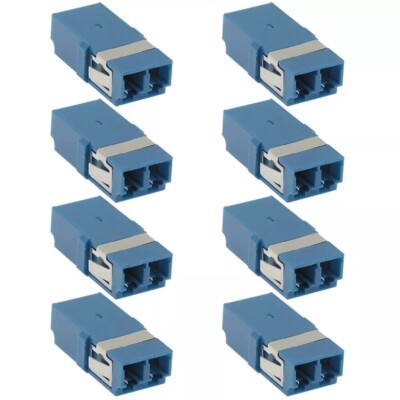 8 PCS  LC to LC UPC Duplex Singlemode Fiber Optic Adapter Coupler Connector Blue