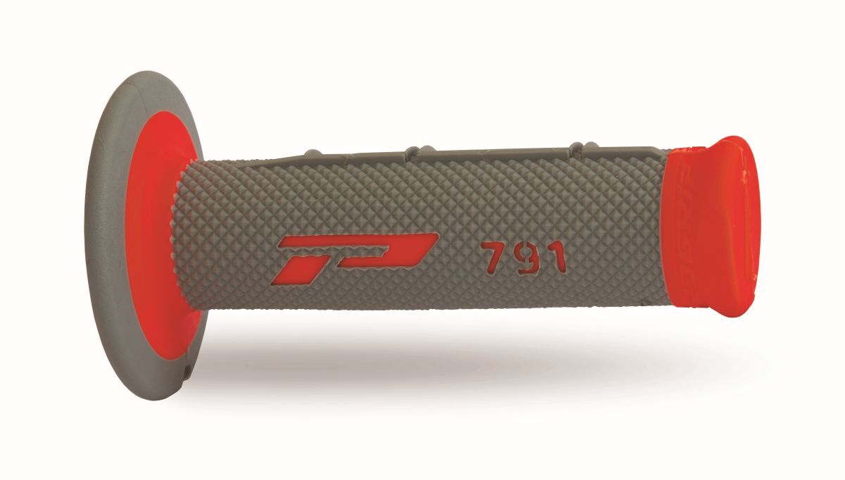 Poignées PROGRIP PG791 Off Road gris et rouge en bicomposant de 115mm
