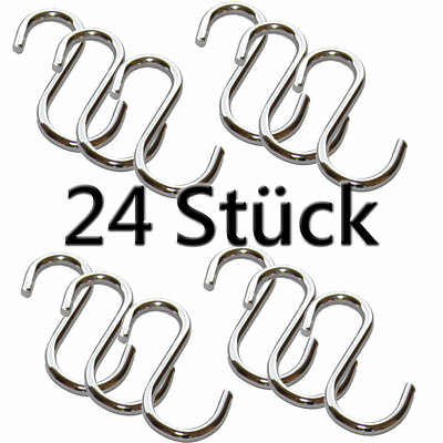 24 er Pack Stabile S-Haken S Haken Verchromt