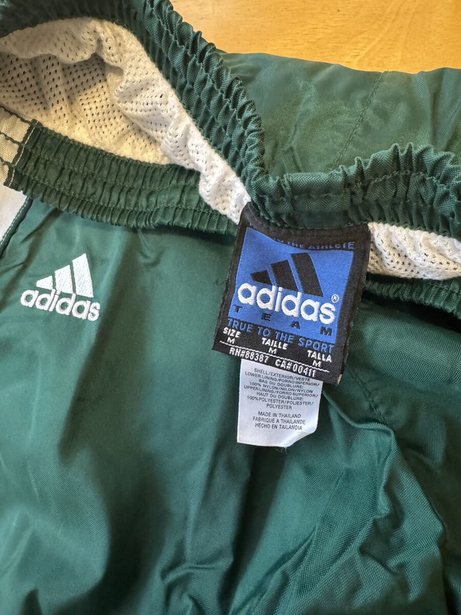 Vintage Adidas Pants Mens M Green Zip Ankle Y2K Track Swishy Vintage Adidas Pants Mens M Green Zip Ankle Y2K Track Swishy