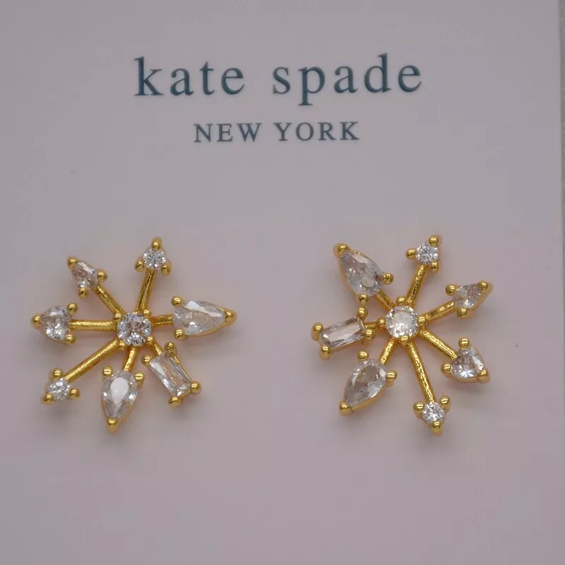 NWT Kate Spade Jewery fireworks Stud Post Earrings Gold tone