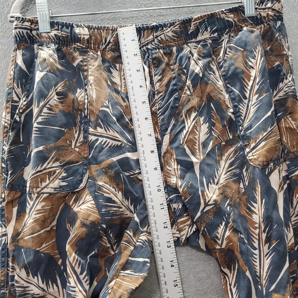 Pantalones de mujer Nicole Miller grandes con estampado de hojas azules bolsillos de carga LEER Foto 4 de 4