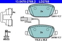 ATE Bremsbelagsatz, Scheibenbremse 13.0470-2768.2 FüR Alfa Romeo