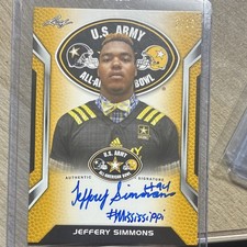2016 Leaf  Army TITANS Jeffery Simmons Auto Yellow /10 Inscription SP XRC 2020