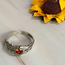 Sterling Silver S925 Ruby Style Stone Adjusta...