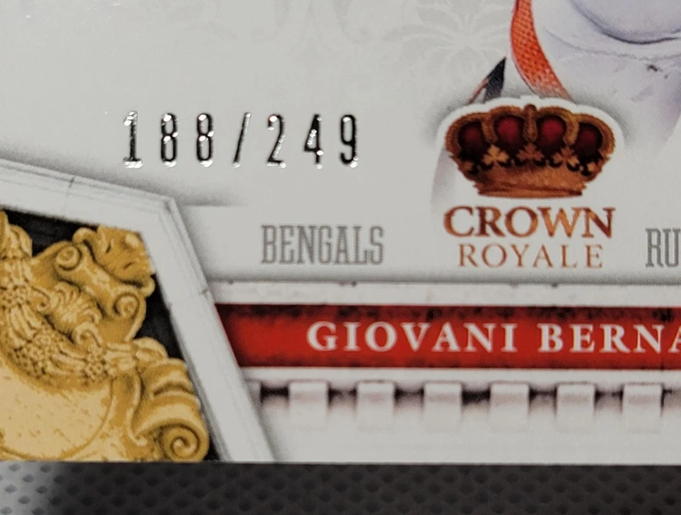 2013 Panini Crown Royale #12 Giovani Bernard RC Game Worn Jumbo Patch /249 - Image 3 of 3