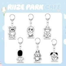 Kpop RIIZE PARK CAFE Cartoon Acrylic Keychain Accessory Keyring Cute
