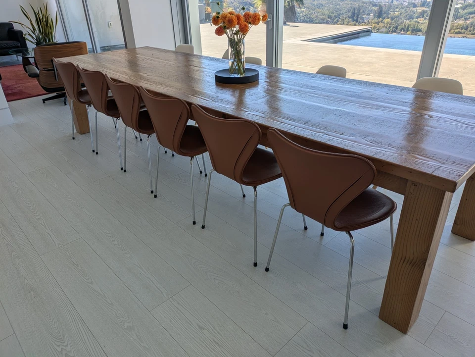 Sillas Fritz Hansen serie 7 con fundas de cuero Mertz Foto 2 de 4