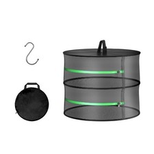 Herb Drying Rack Hanging 2 Layer 24'' with Zipper Hook, Dry Mesh Folding Ba...
