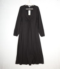 Boden Jersey Maxi Dress Womens UK 16 Regular Ring Detail Front Cut Out Pockets