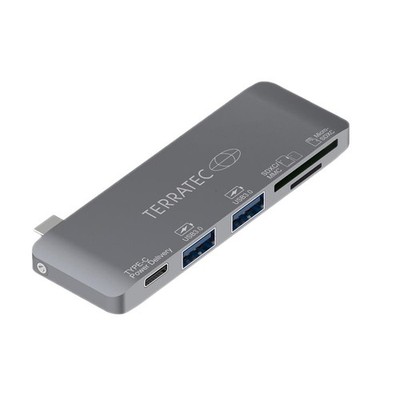 TERRATEC CONNECT C7 USB Type-C Adapter mit USB-C PD 2x USB3.0 Card Reader Laptop