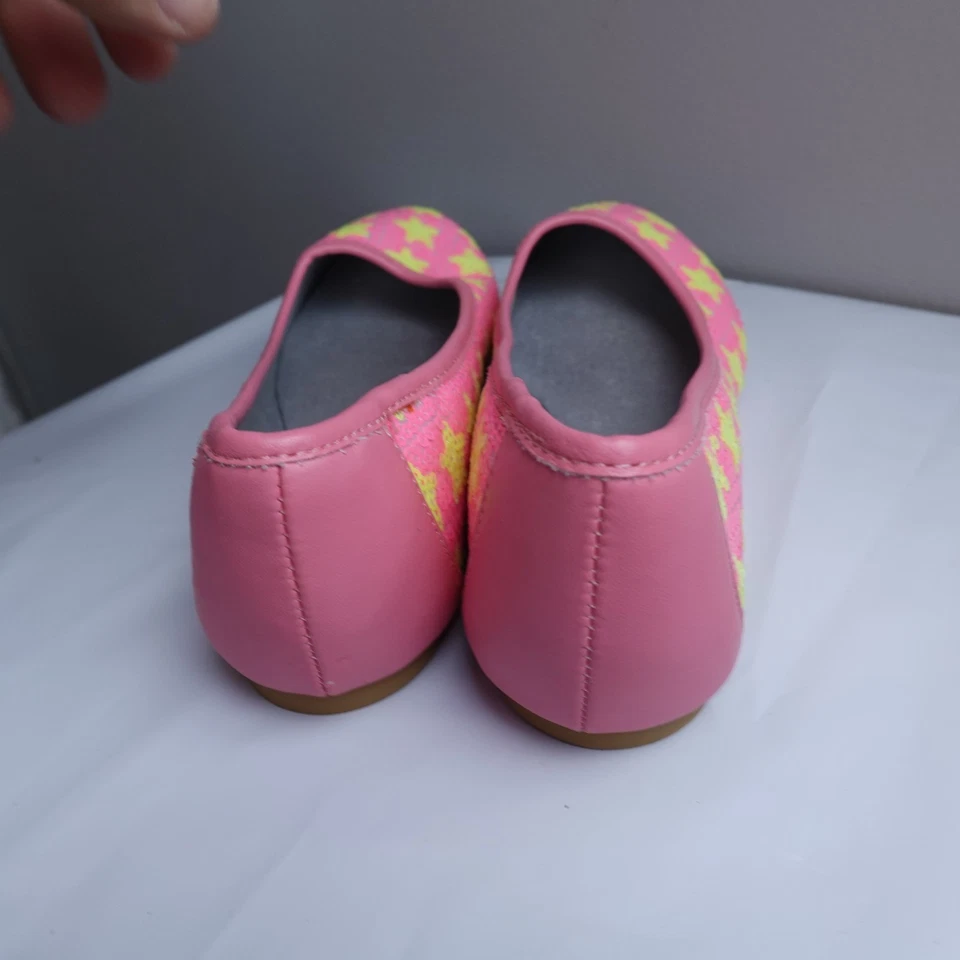 NEW Harper Canyon Ballet Flat Shoes Coral Yellow Stars Girls Size 3 Sequin - Image 4 of 4