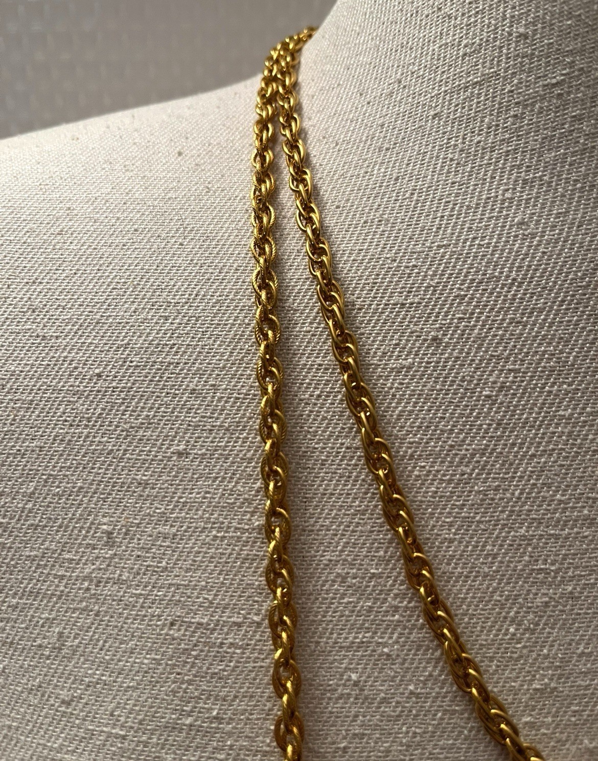 Solid Cooper Double Chain Necklace, Gold Tone  Wi… - image 10