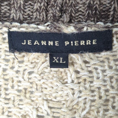 Maglione Jeanne Pierre collo cappuccio XL marrone righe tasche testurizzato - Foto 11 di 13
