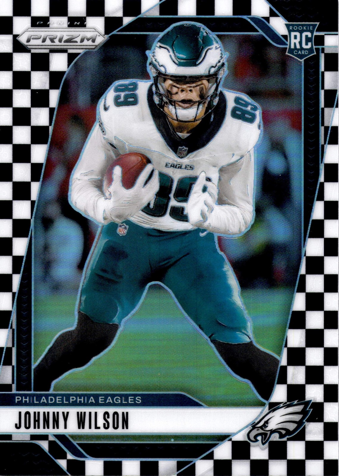 2024 Prizm Johnny Wilson #355 Black and White Checker Eagles