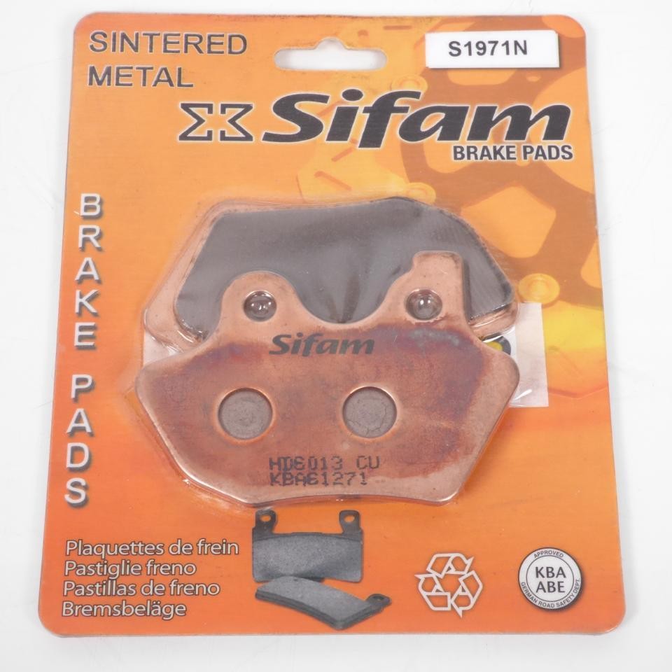 Plaquette de frein Sifam pour moto Harley Davidson 883 Sportster arrière en métal fritté