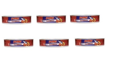 6 NEW CANS OF MW POLAR SARDINES IN TOMATO SAUCE 15 OZ 04/2026