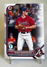 Blake Burkhalter 2022 Bowman Draft 1st Edition #BD-10 1st Atlanta Braves
