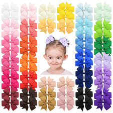 60PCS 3 Inch Hair Bows Grosgrain Ribbon Toddler Hair Accessories with Alligator