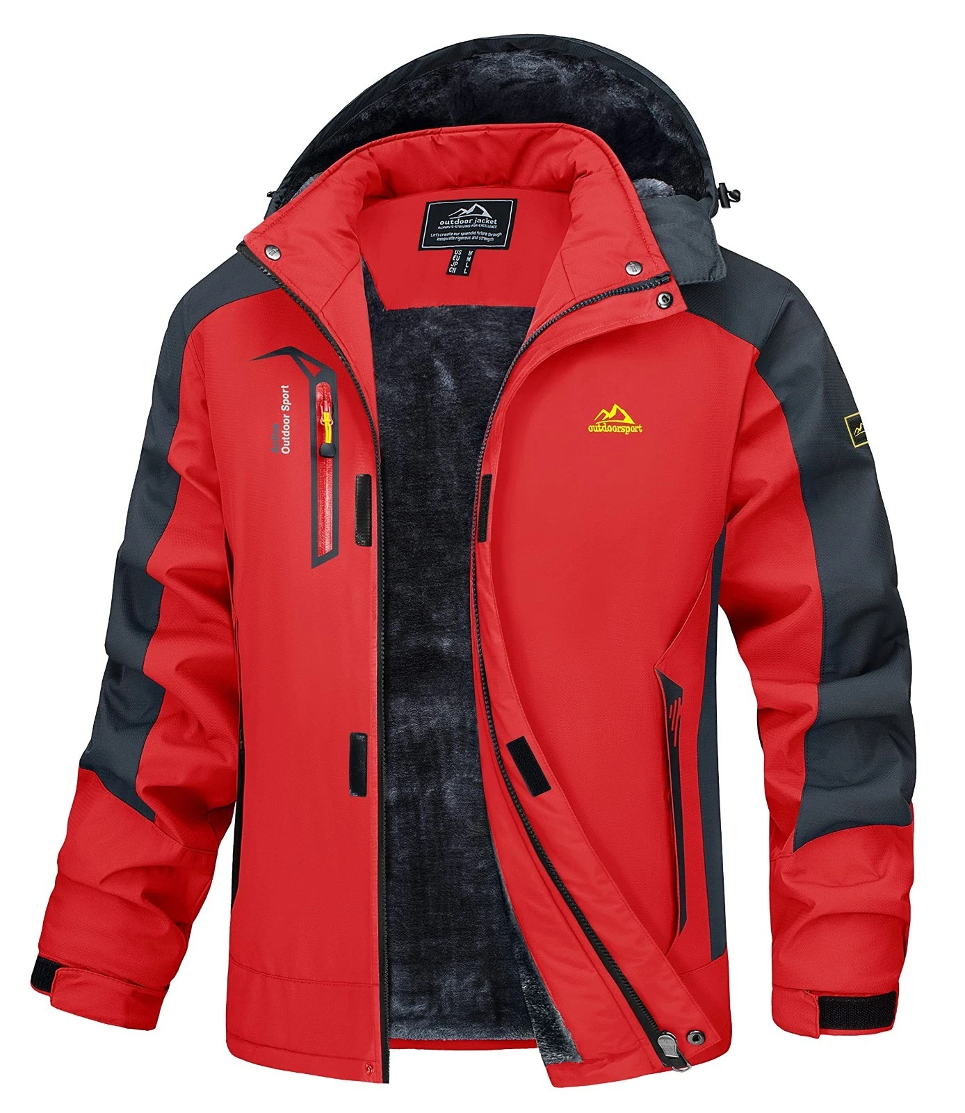 Magcomsen Mens Outdoor Fleece Ski Jacket Red Small Warm Waterproof Quick Drying