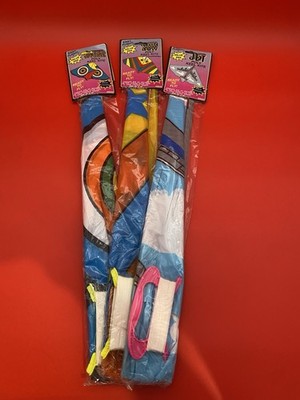 Easy Flight Lot of 3 Different Poly Keel Kites - Retro 1992 Arkin New Old Stock