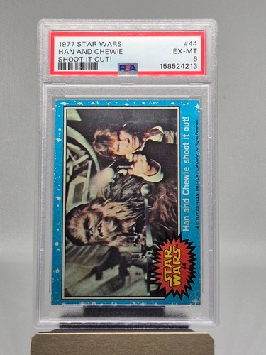 1977 Topps Star Wars #44 Han and Chewie shoot it out! — PSA 6