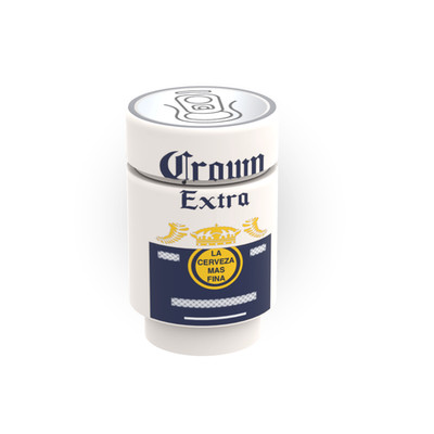 Crown Extra Beer Can - Bar Drink - Pub - Custom Printed - Brick City - MOC