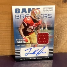Topps 2009 Unique Game Breakers Autographed Relics Frank Gore #GAR-FG /25 49ers