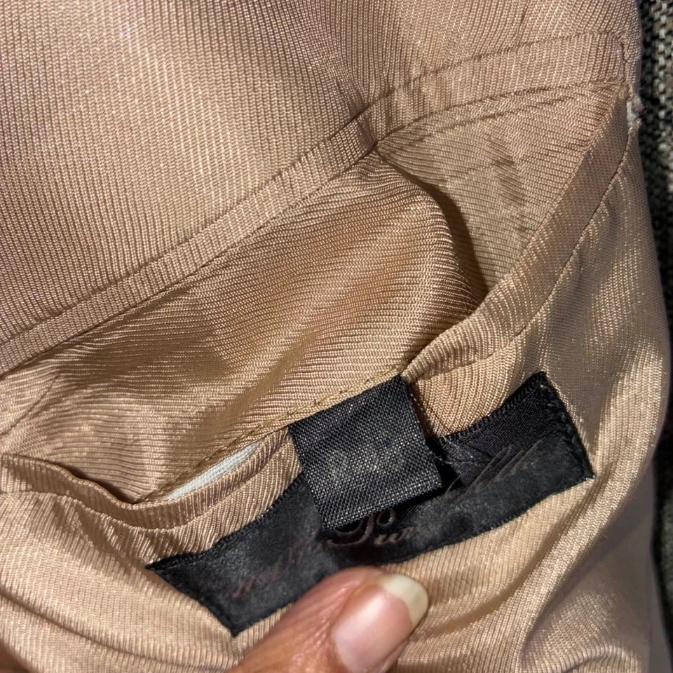 Chaqueta Blazer Gianfranco Ruffini Italia Para Hombres 48R Tostada Seda Tweed Abrigo Deportivo Carrera Foto 2 de 4