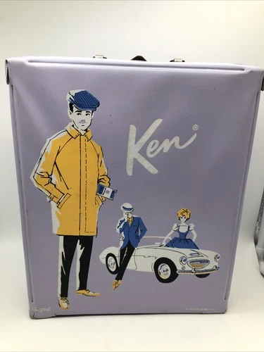 Vintage 1962 Ken Case Barbie/Ponytail/Mattel Lavender Vinyl w/ Handle and Latch