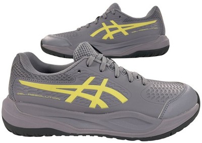 Asics Gel-Resolution X GS Tennis Shoes Grey Blue Pistachio Kids Size 6.5 NEW