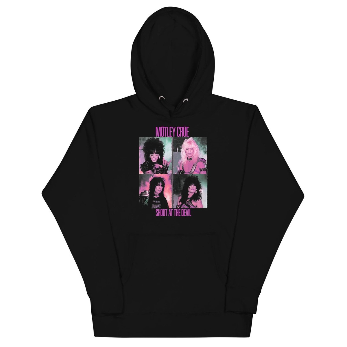 MÖTLEY CRÜE フード付きスウェット黒 Motley Crue Theater Hoodie in Black | Trina by Lauren Moshi