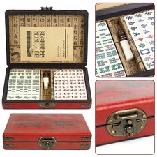 Mahjong Rare 144 Tiles Mah-Jong Set Piece w/ English Instructions Vintage UK