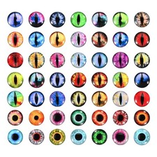 15mm Dragon Eyes, 100 Pcs Round Glass Eyes Animals Crochet Eyes, Mixed Color
