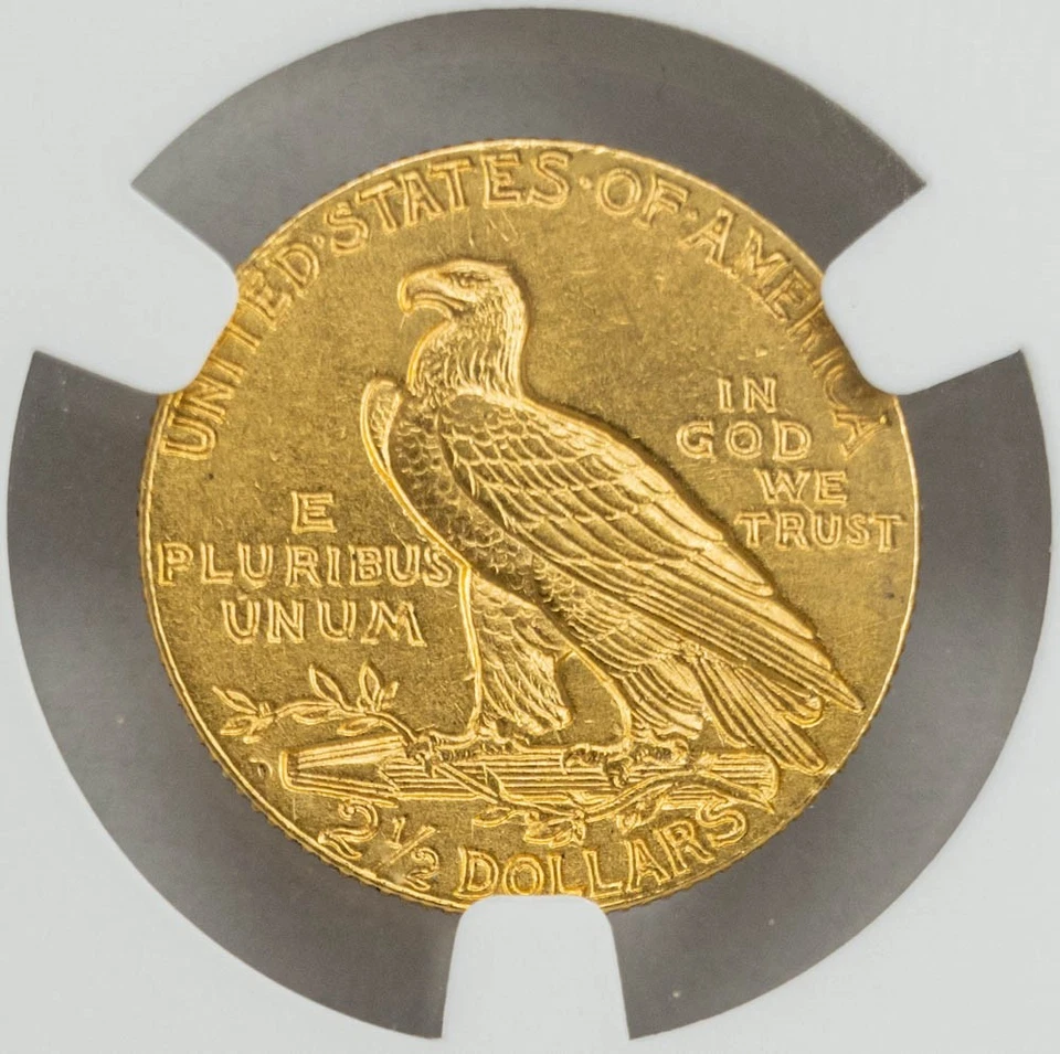 1911-D $2 1/2 Gold Indian $2.5 Strong D MS62 NGC 950137-2 - Image 4 of 4