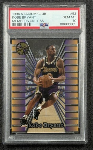 KOBE BRYANT PSA 10 1996-97 TOPPS STADIUM CLUB MEMBERS ONLY 55 #52 ROOKIE RC GEM