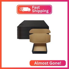 12x9x4 inch Black Shipping Boxes Set of 20, Corrugated Cardboard Mailer Box