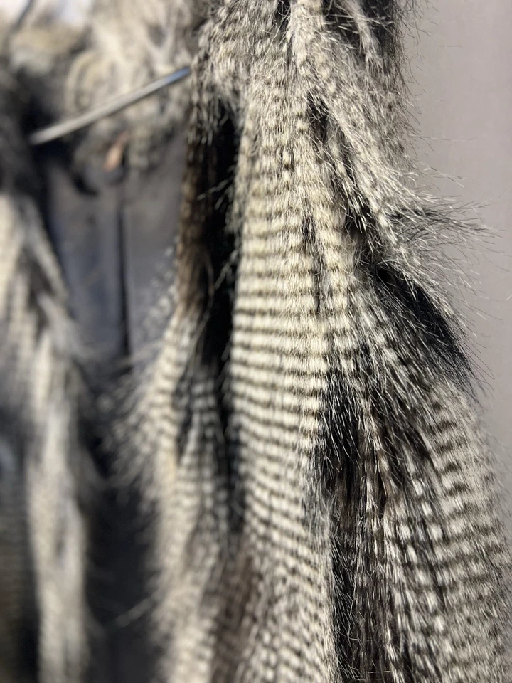 Chaleco para mujer Fever Brand de piel sintética negro blanco gris cierre de gancho con cierre XL Foto 2 de 4