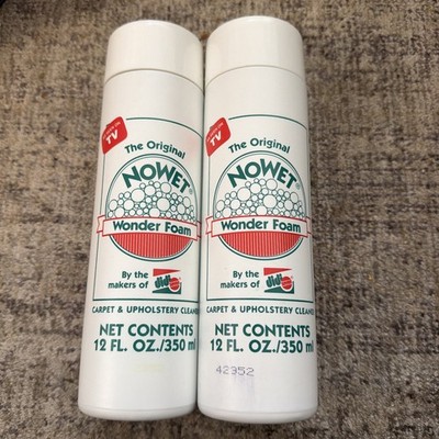 Vintage Original NoWet Wonder Foam Carpet Upholstery Cleaner Qty 2 12oz Bottles