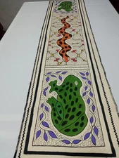 Shipibo Native Hand Painted Anaconda  & frag Runner Cloth 61"x15"