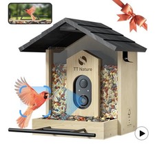 TT Nature Bird Feeder with Camera, Upgraded 1.5L Smart Bird Feeder with AI